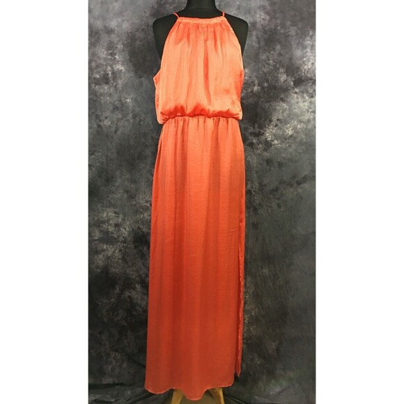 Bisou Bisou Michele Bohbot Orange Maxi Sleeveless Sundress L/XL - Picture 2 of 5
